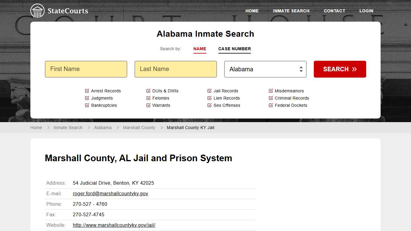 Marshall County KY Jail Inmate Records Search, Alabama - StateCourts