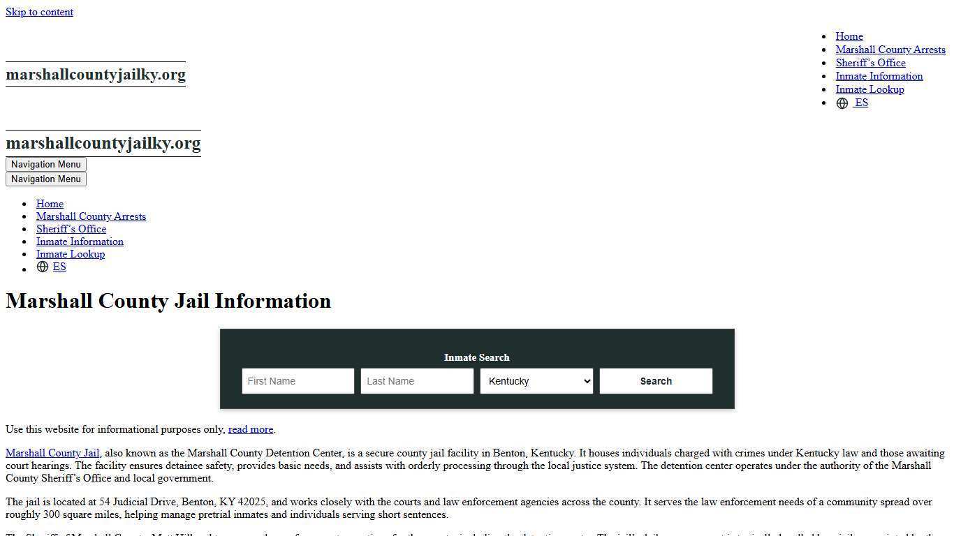 Marshall County, KY Jail Roster, Inmate Info